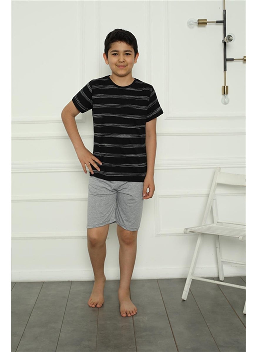 Boy's Combed Cotton Pajama Set with Shorts 20392