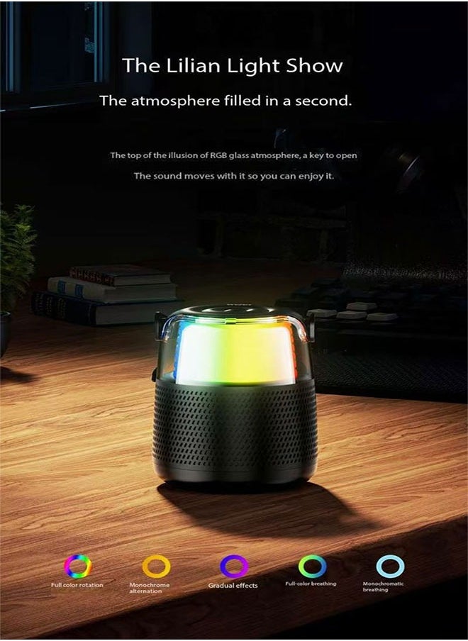 Mini Karaoke Machine, Portable Speaker Karaoke Machine with Wireless Microphone , Suitable for Kids and Adults, RGB Colourful Lighted Mini Bluetooth Speaker for Indoor and Outdoor Parties and Birthday Bluetooth Speaker