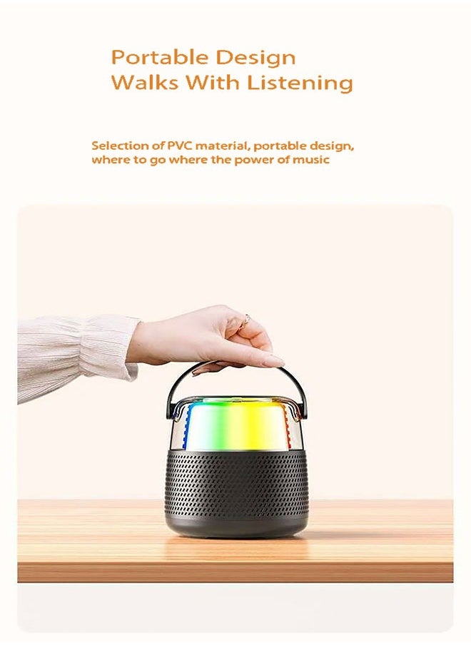Mini Karaoke Machine, Portable Speaker Karaoke Machine with Wireless Microphone , Suitable for Kids and Adults, RGB Colourful Lighted Mini Bluetooth Speaker for Indoor and Outdoor Parties and Birthday Bluetooth Speaker