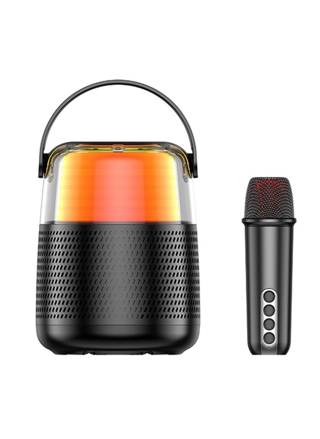Mini Karaoke Machine, Portable Speaker, Karaoke with Wireless Microphone, For Kids and Adults, Mini Wireless Bluetooth Speaker with Lights for Indoor and Outdoor Parties and Presentation Parties Bluetooth Speaker