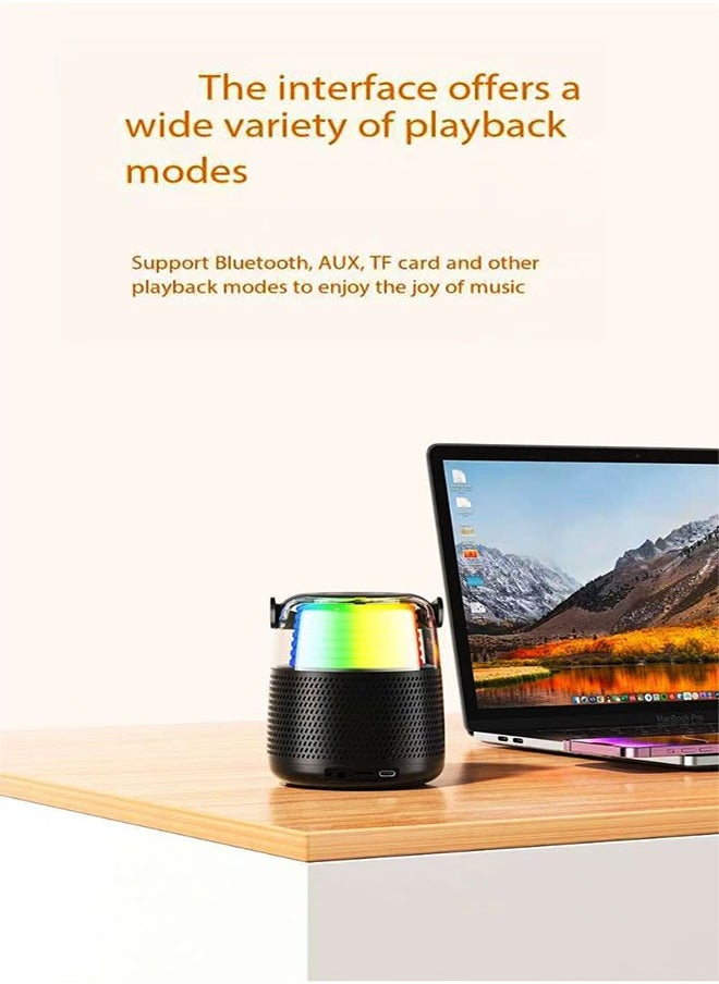 Mini Karaoke Machine, Portable Speaker, Karaoke with Wireless Microphone, For Kids and Adults, Mini Wireless Bluetooth Speaker with Lights for Indoor and Outdoor Parties and Presentation Parties Bluetooth Speaker