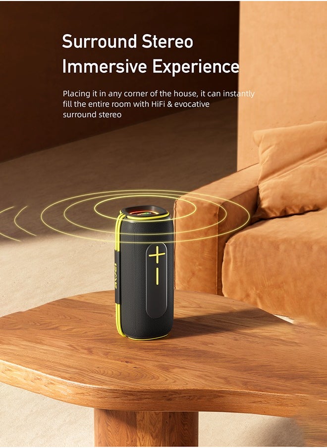 Portable Bluetooth Speaker, 360 degree surround sound, IPX5 waterproof, supports TWS tandem,20W dual speakers, long 2400mAh battery life - Great for outdoor parties, camping, beach and home use - High-performance sound system, high value and good sound quality