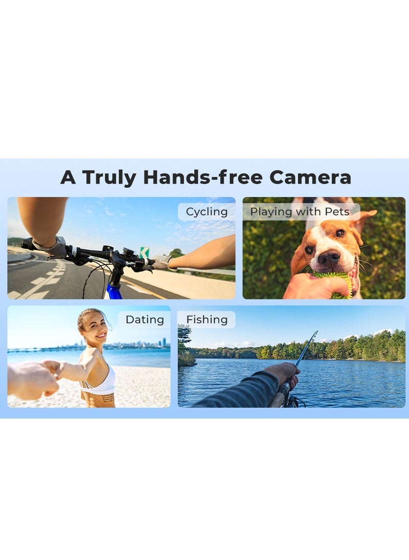 2.7K Ultra HD Finger Action Camera with Magnetic Strap, 180° Rotatable Lens & 64GB Card – Lightweight Wearable POV Camera for Travel, Sports & Adventure 1.26oz, 1.47