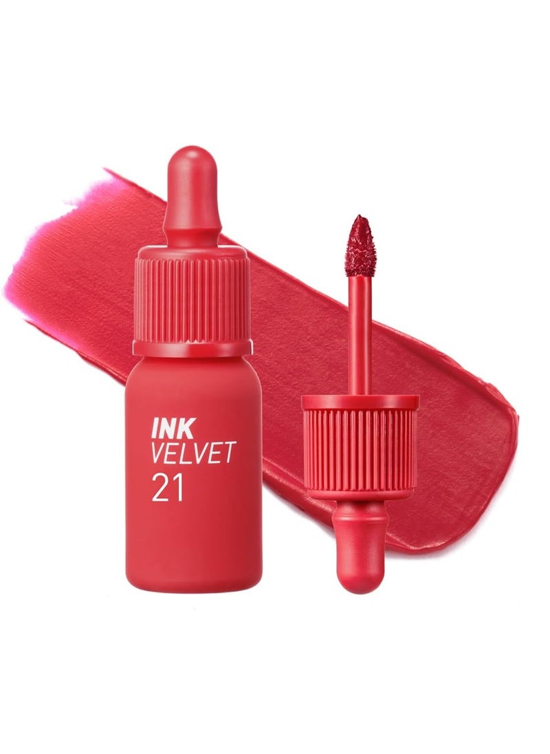Peripera Ink the Velvet Lip Tint |021 VITALITY CORAL RED, 0.14 fl oz