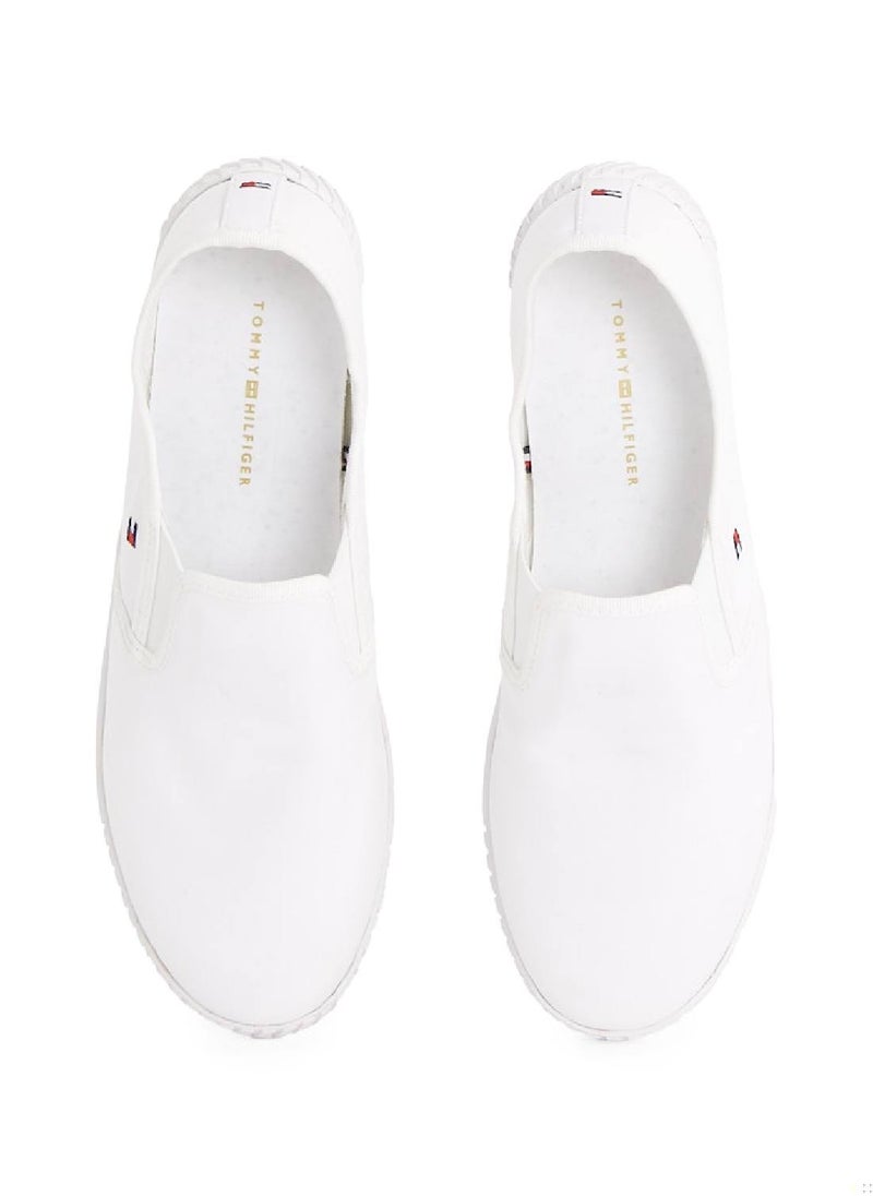 Women's Canvas Espadrilles- Cotton, White
