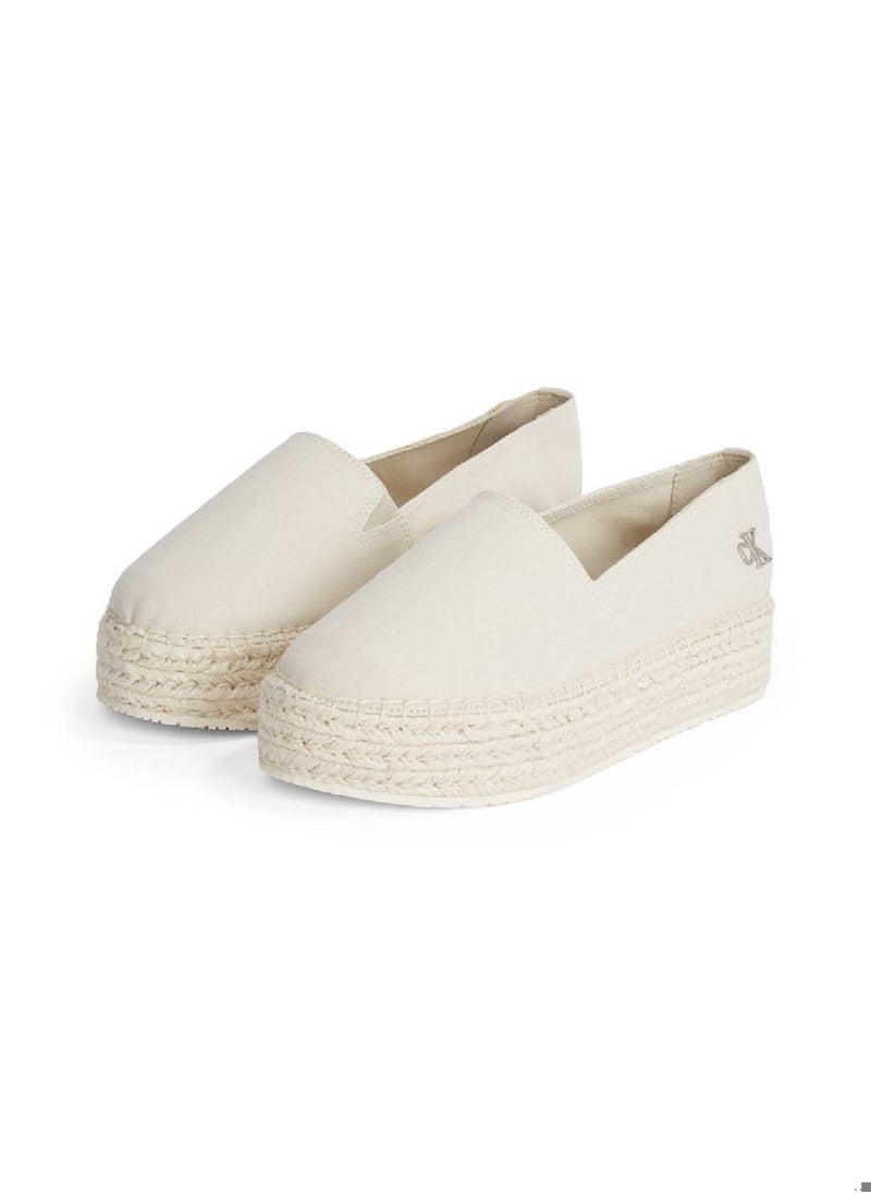 Women's Canvas Platform Espadrilles - Cotton, Beige