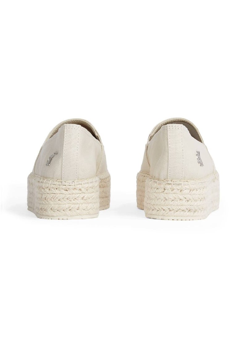 Women's Canvas Platform Espadrilles - Cotton, Beige