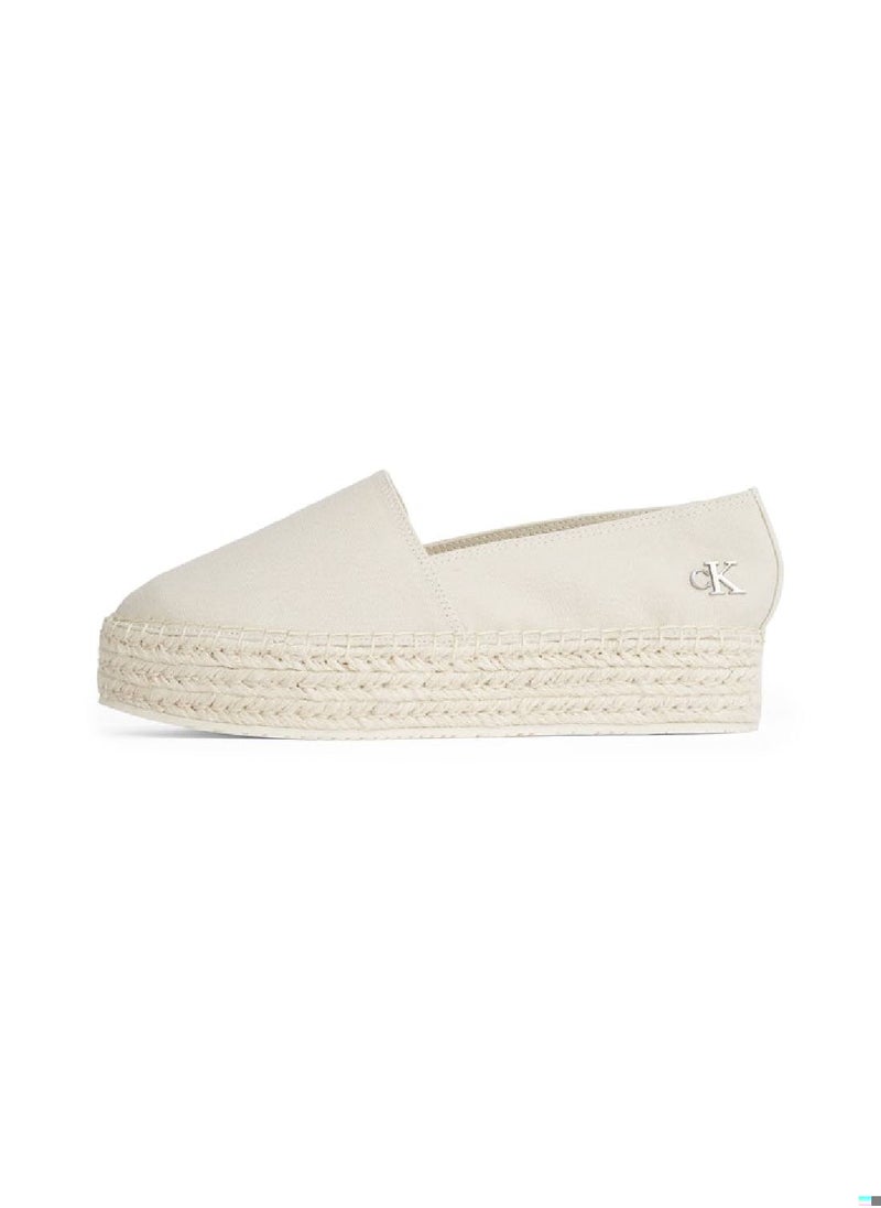 Women's Canvas Platform Espadrilles - Cotton, Beige