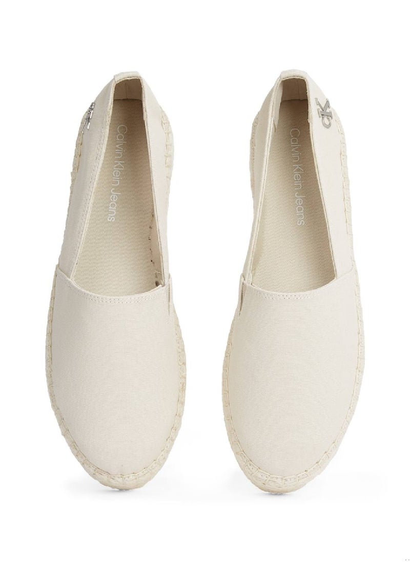 Women's Canvas Platform Espadrilles - Cotton, Beige