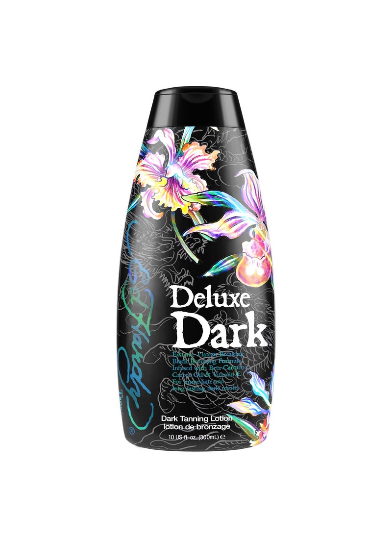 Ed Hardy Tanning Deluxe Dark  Extreme Plateau Breaking BetaCarotene Carrot Oil  Vitamin C Dark Tanning Lotion