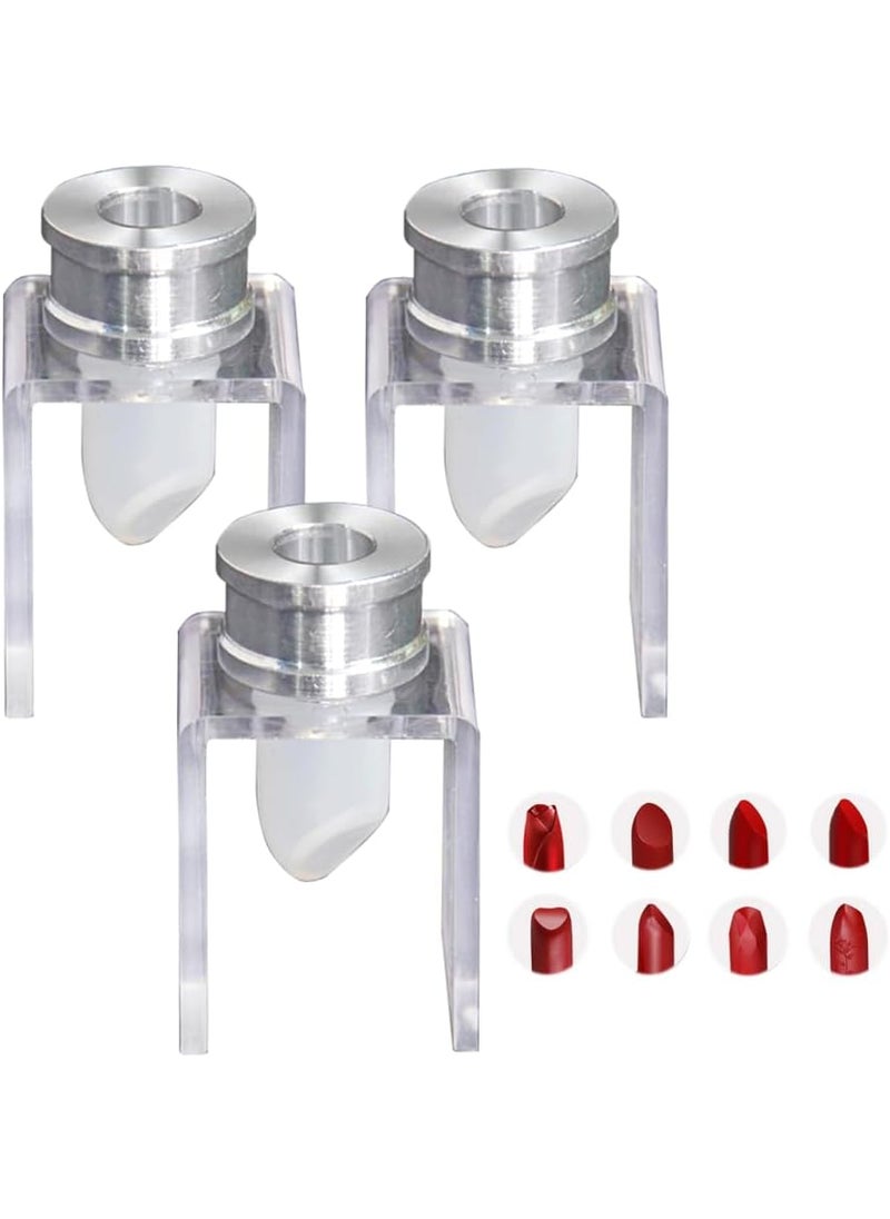 3 Set 12.1mm DIY Lipstick Mould Set Silicone Lips Making Mold with Aluminum Ring and Holder Homemade Lipstick Tool Kit