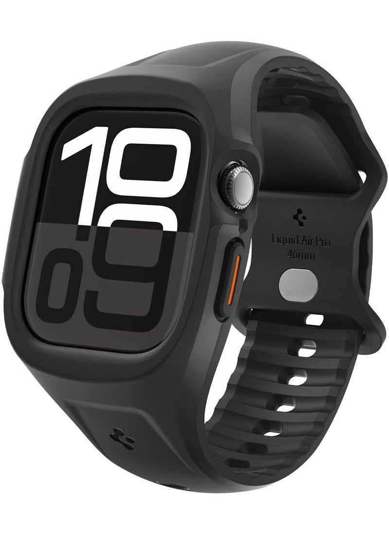 Liquid Air Pro for Apple Watch Series 10 (46mm) Case with Band Strap - Matte Black