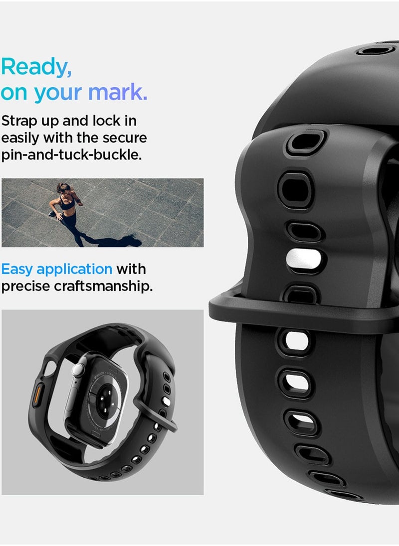 Liquid Air Pro for Apple Watch Series 10 (46mm) Case with Band Strap - Matte Black