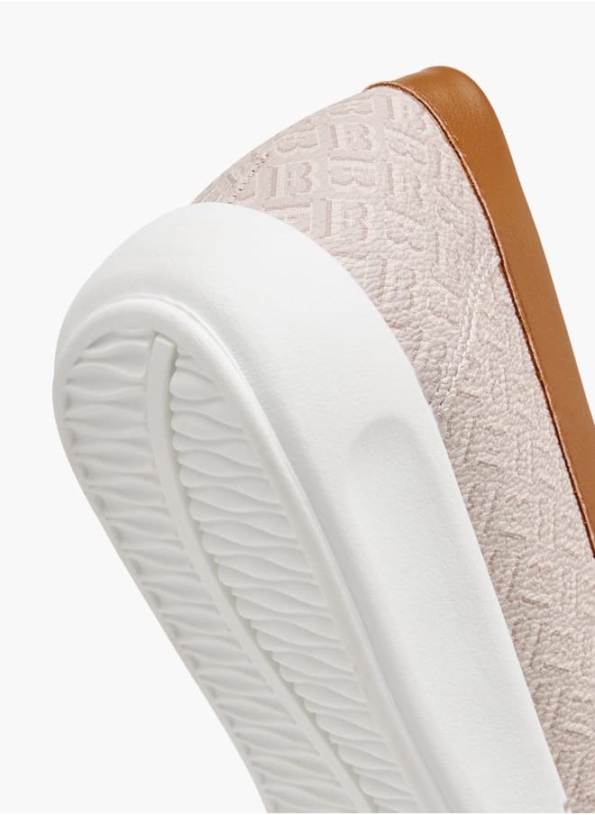 Women Monogram Print Slip-On Loafers