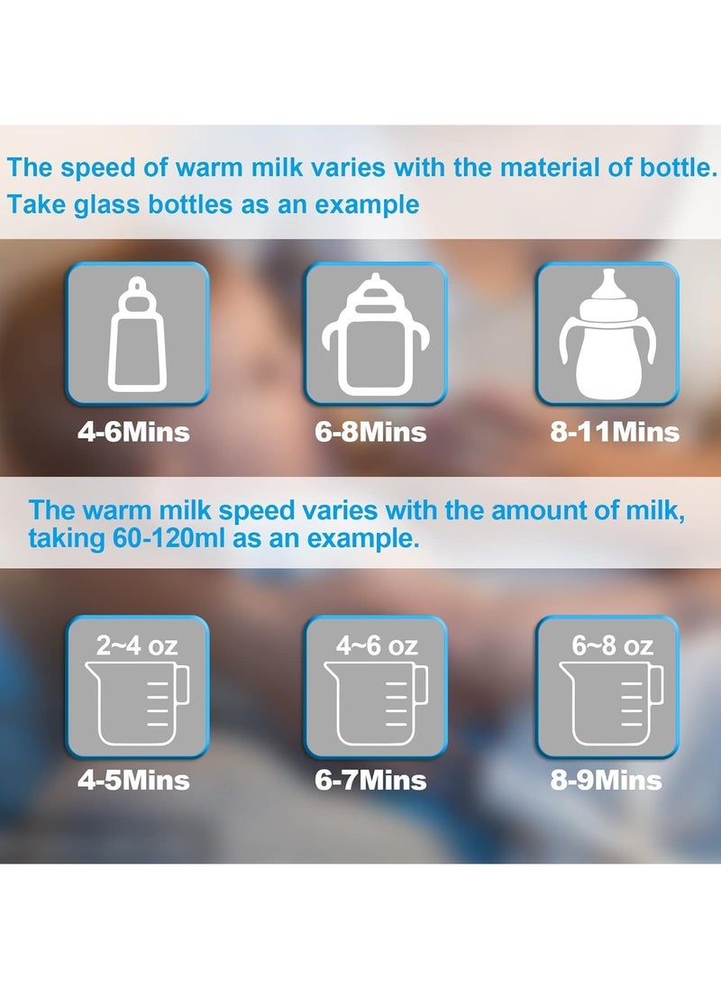 Baby Bottle Warmer, Bottle Sterilizer for Baby Bottles,Multifuntion Milk Warmer, Fast Baby Food Heater & Defrost Warmer with Timer for Twins, LCD Display Accurate Temperature Adjustment, Feeding Bottle Sterilizer 24H Constant Mode