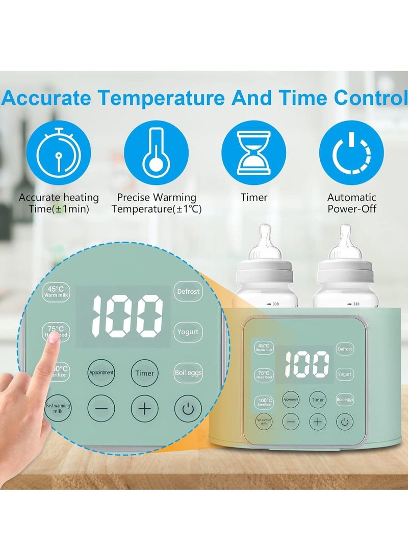 Baby Bottle Warmer, Bottle Sterilizer for Baby Bottles,معقم رضاعاتMultifuntion Breast Milk Warmer, Fast Baby Food Heater & Defrost Warmer with Timer for Twins, LCD Display Accurate Temperature Adjustment, Feeding Bottle Sterilizer 24H Constant Modeجهاز تسخين الحليب الرضاعه