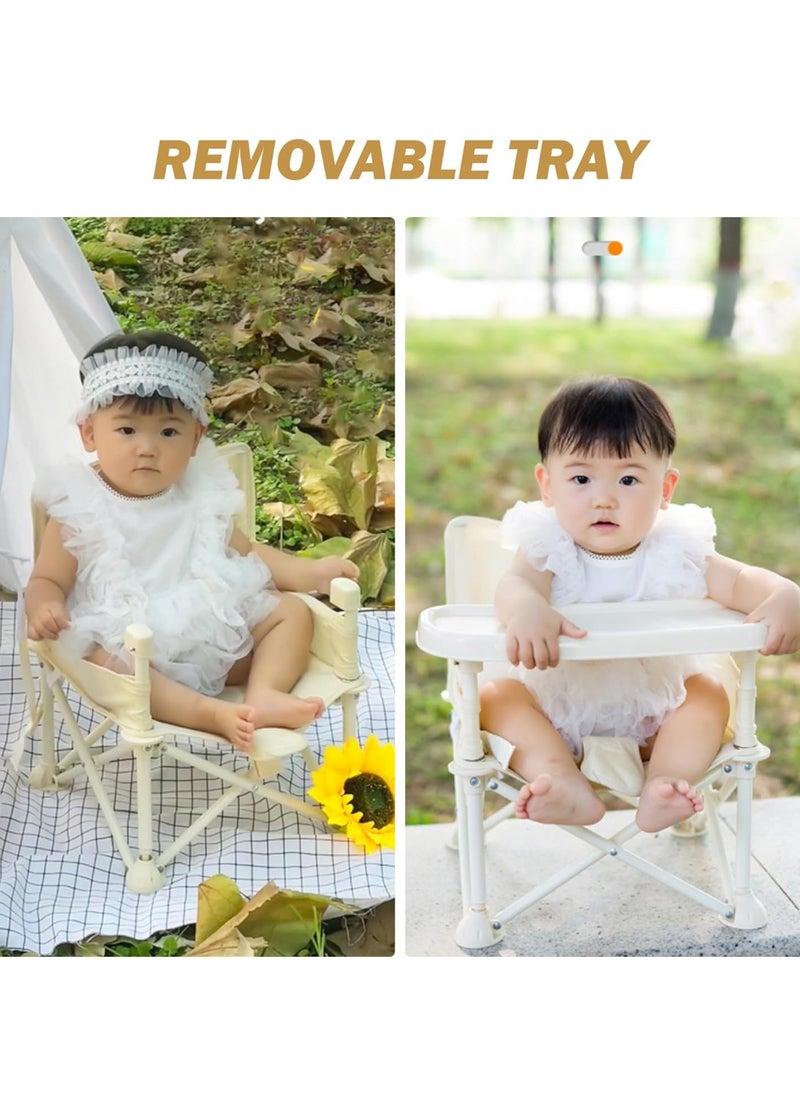 baby chair Baby Folding High Chair for Eating, Portable Child Little Dining Chair with Straps, Compact Booster Seat with Tray, Easy Go Safety Lightweight Booster Seat, Great for Travel