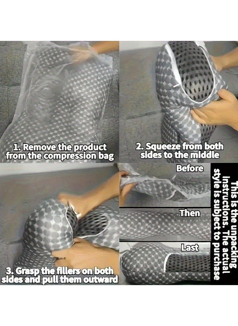 2pcs Ergonomic Cervical Pillows,Orthopedic Support for Side, Back & Stomach Sleepers with Breathable Polyester Cover