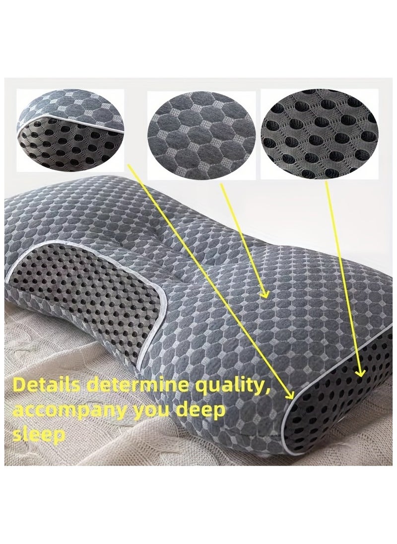 2pcs Ergonomic Cervical Pillows,Orthopedic Support for Side, Back & Stomach Sleepers with Breathable Polyester Cover
