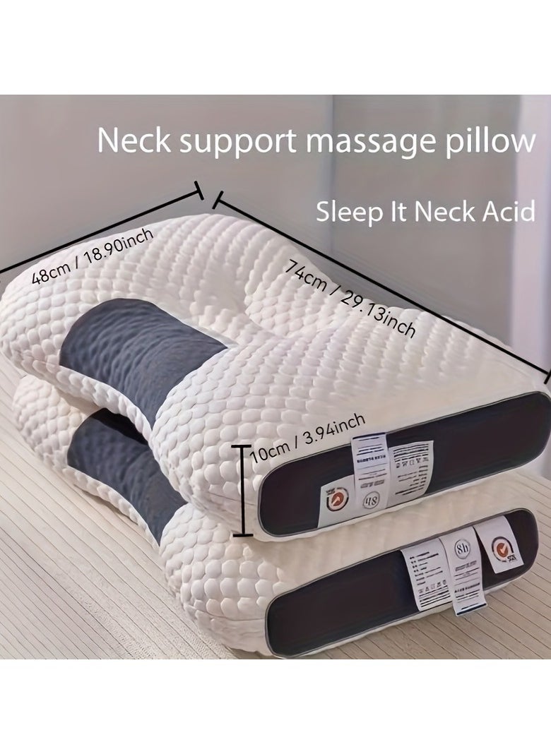 Ergonomic Orthopaedic Neck Support Pillow for Side and Back Sleepers - Soft, Durable, Machine Washable