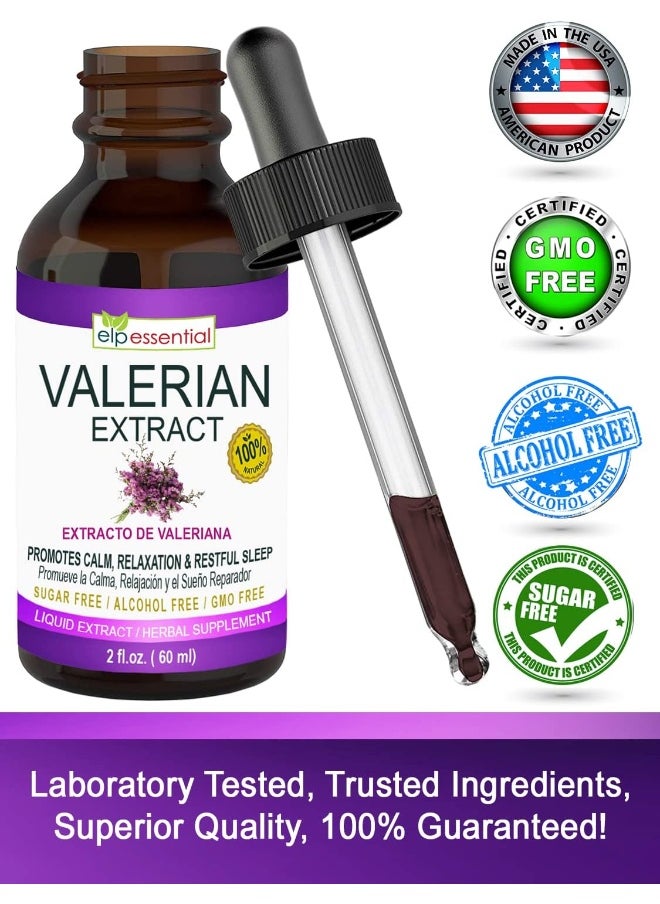 Valerian Root Extract Drops, 2 fl oz, Sugar Free, Alcohol Free, Non-GMO Gluten Free Liquid