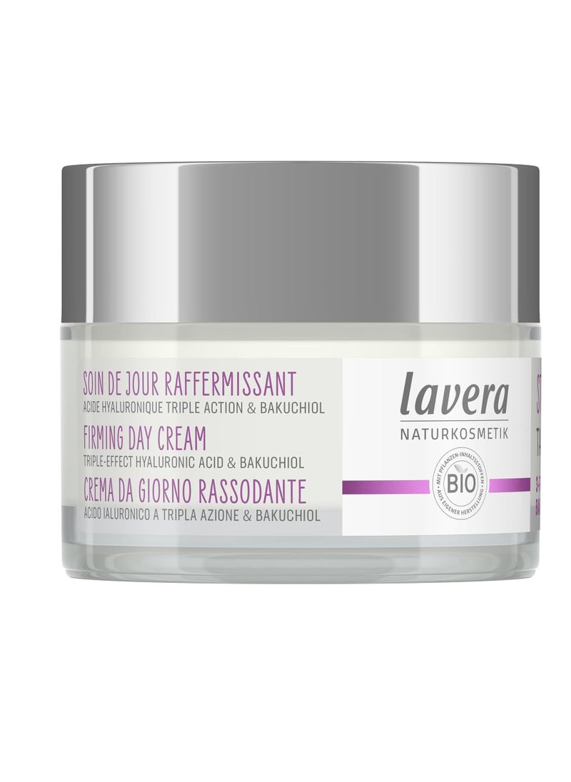 lavera Firming Day Care - Anti Aging Face Cream with Triple Hyaluron & Bakuchiol for Smooth Skin - Anti Wrinkle Face Cream - Face Moisturizer - PETA Certified - Vegan - Made in Germany - 1.7 Fl Oz