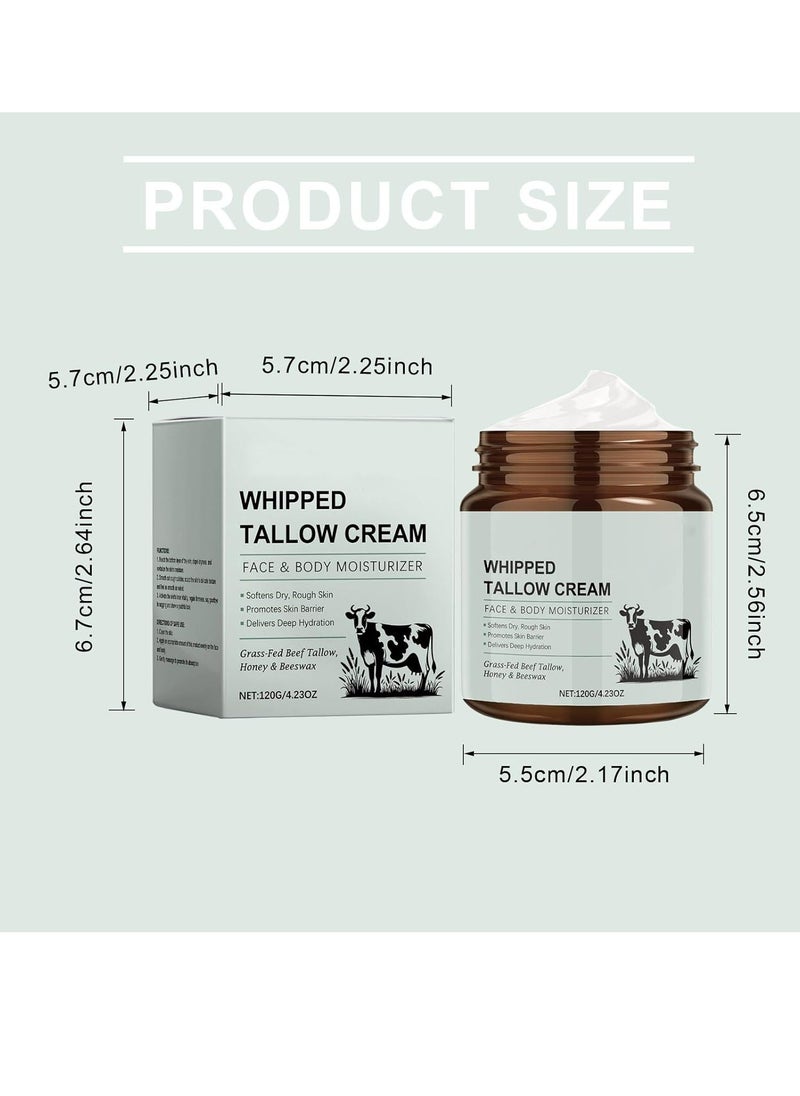 Whipped Tallow Cream All Purpose Balm, Tallow Face Moisturizer, Moisturizing Face And Body Cream For Women And Men (A, 120G-1PCS)