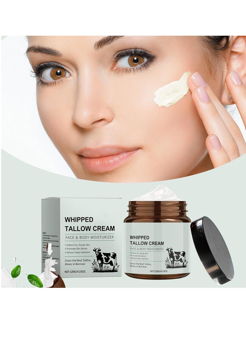 Whipped Tallow Cream All Purpose Balm, Tallow Face Moisturizer, Moisturizing Face And Body Cream For Women And Men (A, 120G-1PCS)