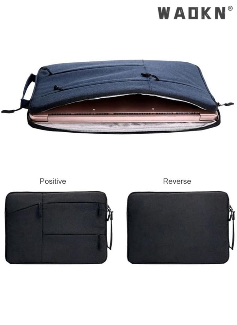 Laptop Handbag Sleeve Bag Protective Case Oxford Fabric Waterproof Multifunctional Briefcase compatible with Macbook Pro/Air Retina 13-15.6 inch Notebook, Dell, ThinkPad（black）