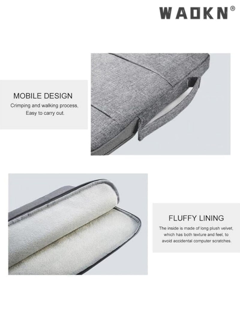 Laptop Handbag Sleeve Bag Protective Case Oxford Fabric Waterproof Multifunctional Briefcase compatible with Macbook Pro/Air Retina 13-15.6 inch Notebook, Dell, ThinkPad（black）