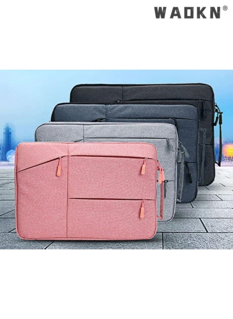 Laptop Handbag Sleeve Bag Protective Case Oxford Fabric Waterproof Multifunctional Briefcase compatible with Macbook Pro/Air Retina 13-15.6 inch Notebook, Dell, ThinkPad（black）