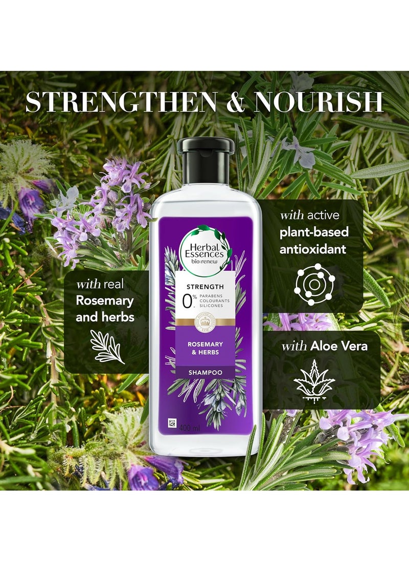 bio:renew Rosemary and Herbs SHAMPOO, 400ml, No Parabens No Colourants