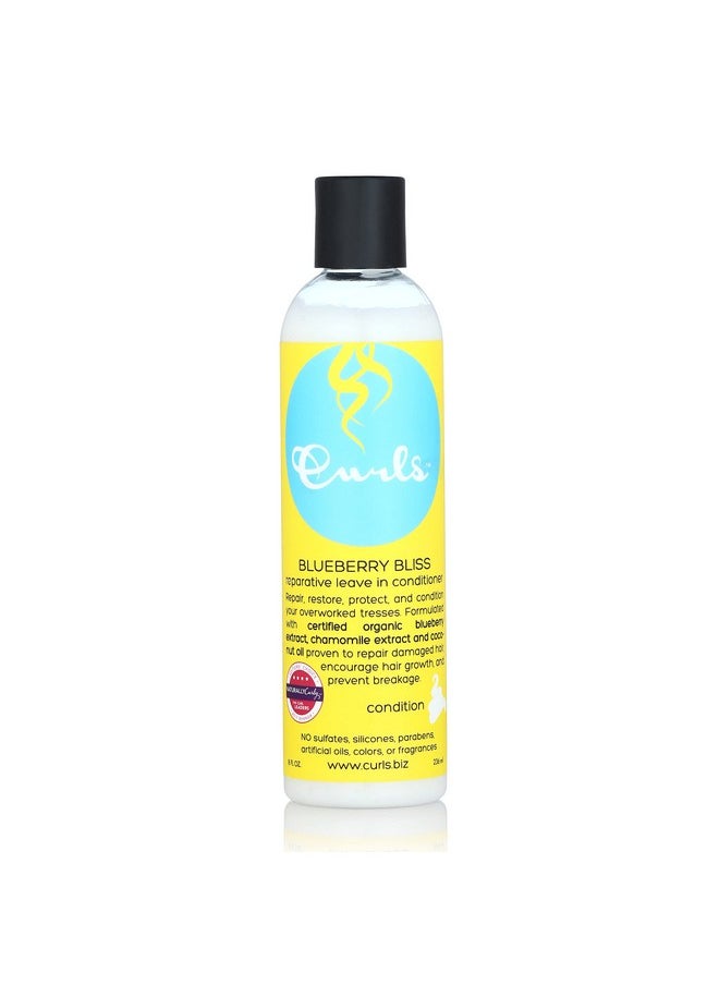 Curls Blueberry Bliss Reparative Leave In Conditioner - 8 oz, Helps Repair Damage and Prevent Breakage, Conditioner for Curly Hair, Wavy, and Coily Hair Types