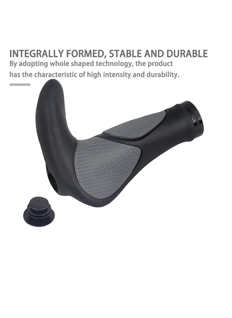 Bike Handlebar Grips Bicycle Ergonomic Handle Bar End Grips Comfort Handle Bar Lock On for Mountain Bike Cycling Rubber Bionic Gecko Palm Print Anti-Slip Grips with Horn 1 Pair