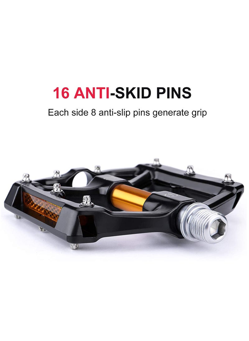 Road MTB Bike Pedals, Aluminum Alloy Bicycle Pedals, Mountain Bike Pedal with Removable Anti-Skid Nails