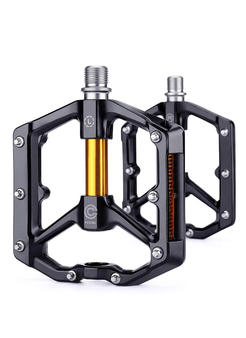 Road MTB Bike Pedals, Aluminum Alloy Bicycle Pedals, Mountain Bike Pedal with Removable Anti-Skid Nails