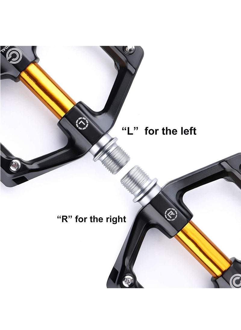 Road MTB Bike Pedals, Aluminum Alloy Bicycle Pedals, Mountain Bike Pedal with Removable Anti-Skid Nails