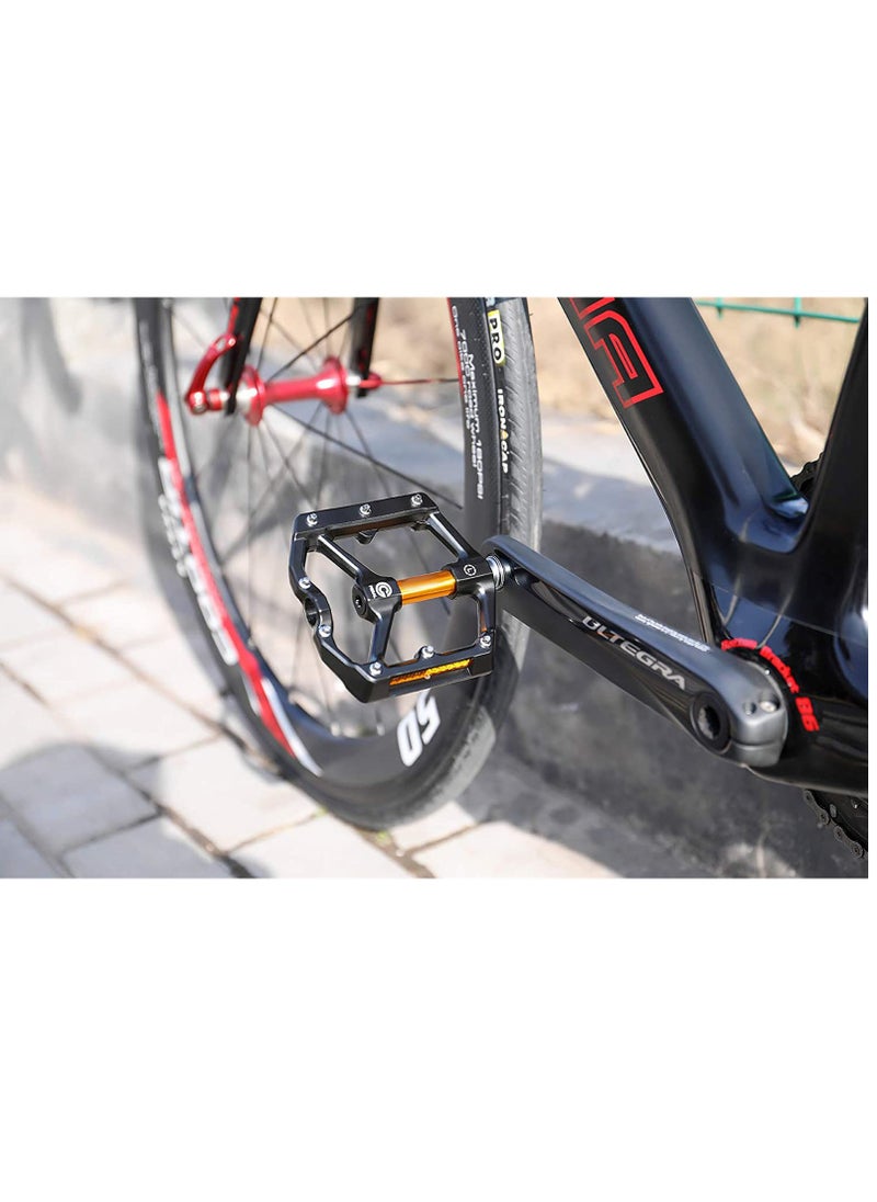 Road MTB Bike Pedals, Aluminum Alloy Bicycle Pedals, Mountain Bike Pedal with Removable Anti-Skid Nails