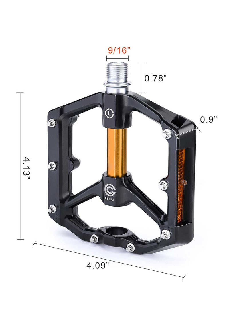 Road MTB Bike Pedals, Aluminum Alloy Bicycle Pedals, Mountain Bike Pedal with Removable Anti-Skid Nails