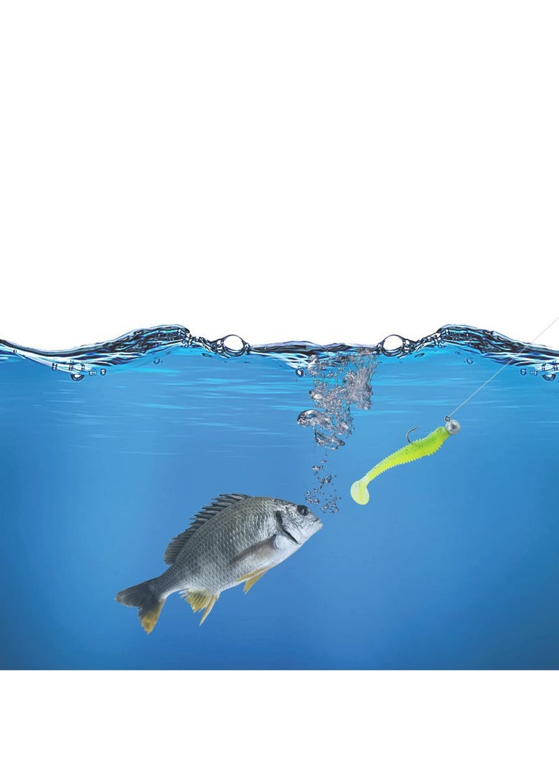 Paddle Tail Swimbaits 40 Pcs Bass Fishing Lure Trout Bait 2 and 3 Inch Two-Tone Color Soft Plastic Fishing Bait Pliable and Durable Great Reflective Effect for Freshwater Saltwater 5 Color