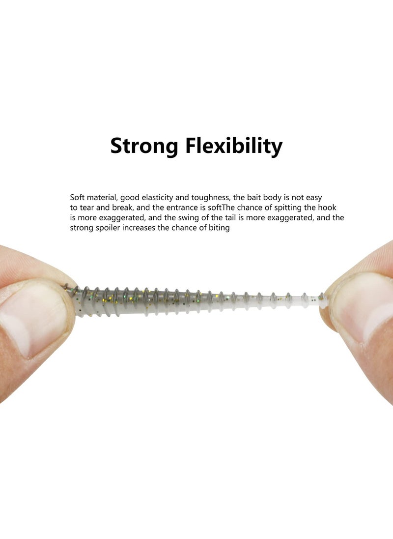 Paddle Tail Swimbaits 40 Pcs Bass Fishing Lure Trout Bait 2 and 3 Inch Two-Tone Color Soft Plastic Fishing Bait Pliable and Durable Great Reflective Effect for Freshwater Saltwater 5 Color