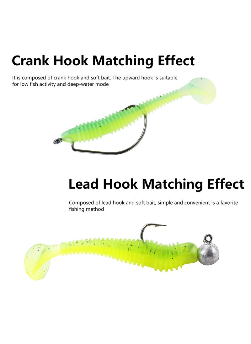 Paddle Tail Swimbaits 40 Pcs Bass Fishing Lure Trout Bait 2 and 3 Inch Two-Tone Color Soft Plastic Fishing Bait Pliable and Durable Great Reflective Effect for Freshwater Saltwater 5 Color