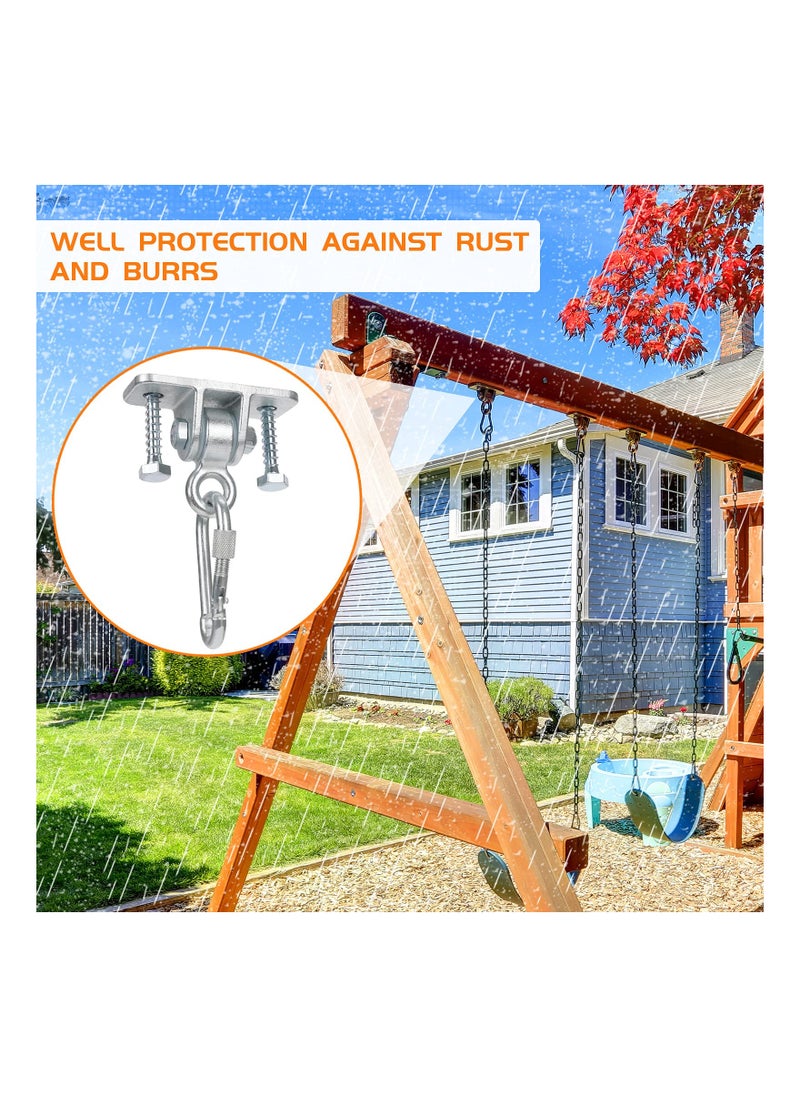 Swing Set Accessories, Heavy Duty 360° Swivel Swing Hanger, 2600 lb Heavy Duty with 8 Screws Bolts Stainless Steel Swing Hook, for Playground Gym Rope Hammock Chair Yoga Swing