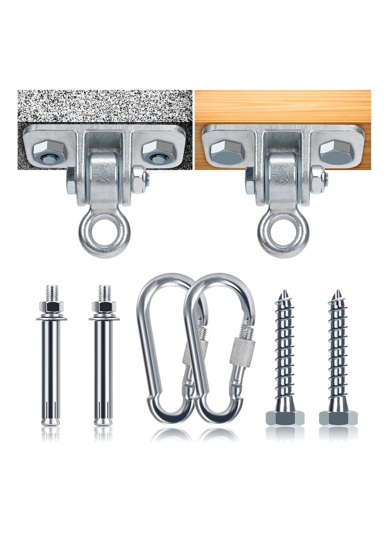 Swing Set Accessories, Heavy Duty 360° Swivel Swing Hanger, 2600 lb Heavy Duty with 8 Screws Bolts Stainless Steel Swing Hook, for Playground Gym Rope Hammock Chair Yoga Swing