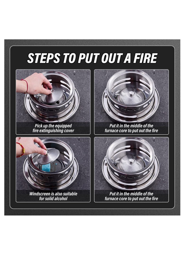 Camping Stove, Portable Drawer Camping Stove, Non-electric Portable Alcohol Stovefor Outdoors Cooking, Ultralight Camping Cookware Set for Camping, Picnic, Camping Burner for Indoor (16cm)