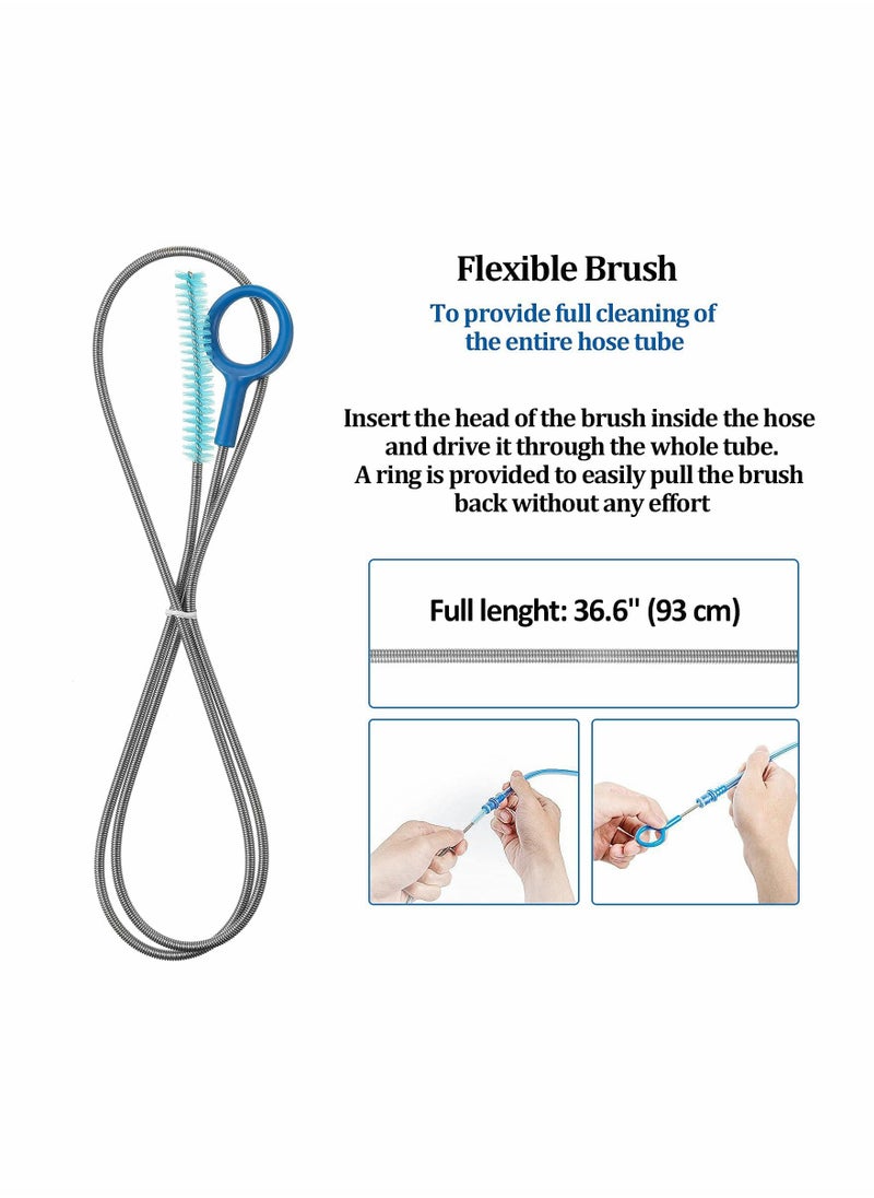 Hydration Bladder Cleaning Kit, 10 in 1 Water Bladders Cleaner Set with Flexible Long Brush for Hose, Small Bite Valve Brush, Big Brush, Collapsible Bladder Frame, Carrying Pouch