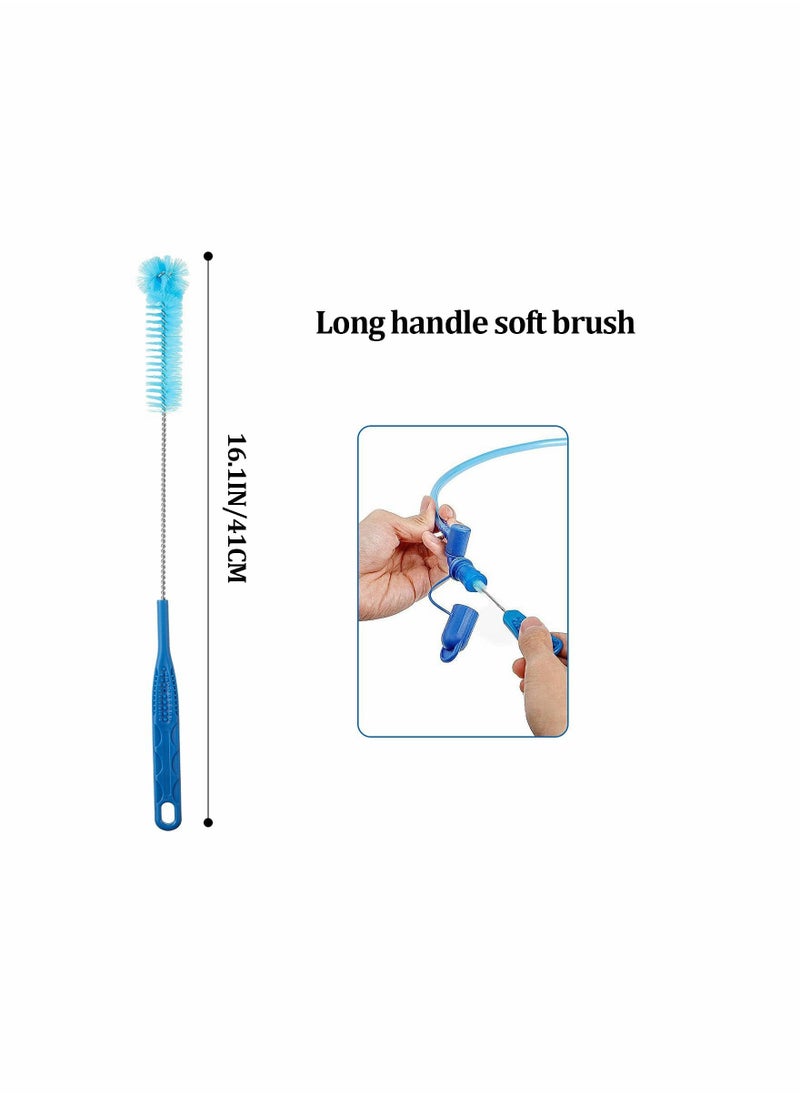Hydration Bladder Cleaning Kit, 10 in 1 Water Bladders Cleaner Set with Flexible Long Brush for Hose, Small Bite Valve Brush, Big Brush, Collapsible Bladder Frame, Carrying Pouch