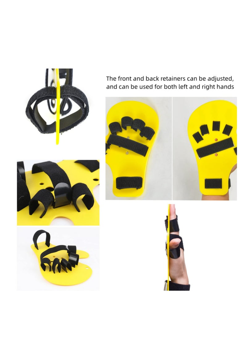 Finger Orthotics Fingerboard Stroke Hand Splint for Assisted Rehabilitation Adjustable Size Prevent Finger Flexion and Deformation Suitable for both left right hands Yellow