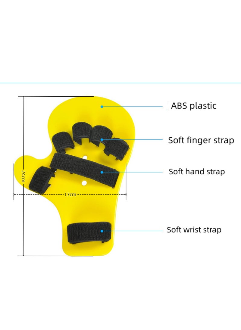 Finger Orthotics Fingerboard Stroke Hand Splint for Assisted Rehabilitation Adjustable Size Prevent Finger Flexion and Deformation Suitable for both left right hands Yellow