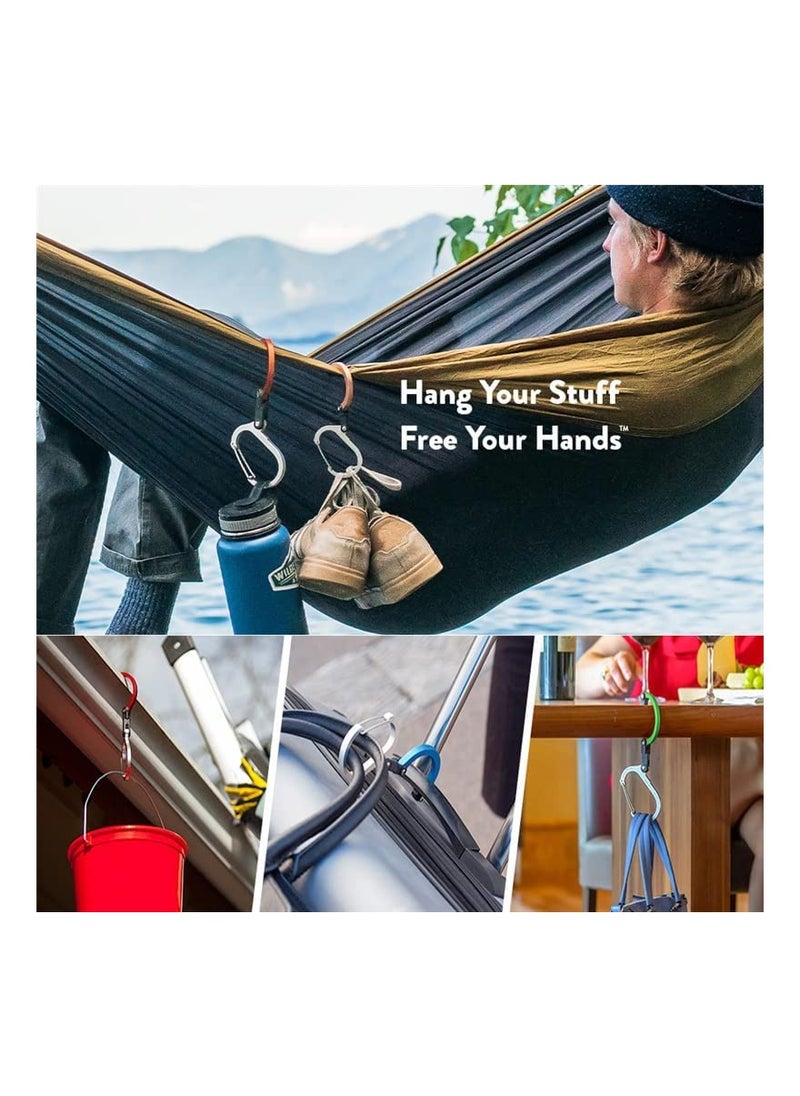 Carabiner Clip, 50 lbs Heavy Duty D Shaped Spring Hook Small Carabiners, for Hammocks, Camping Accessories, Hiking, Keychains, Outdoors and Gym for Dog Leash, Harness and Key Ring, Black (M 1pcs)